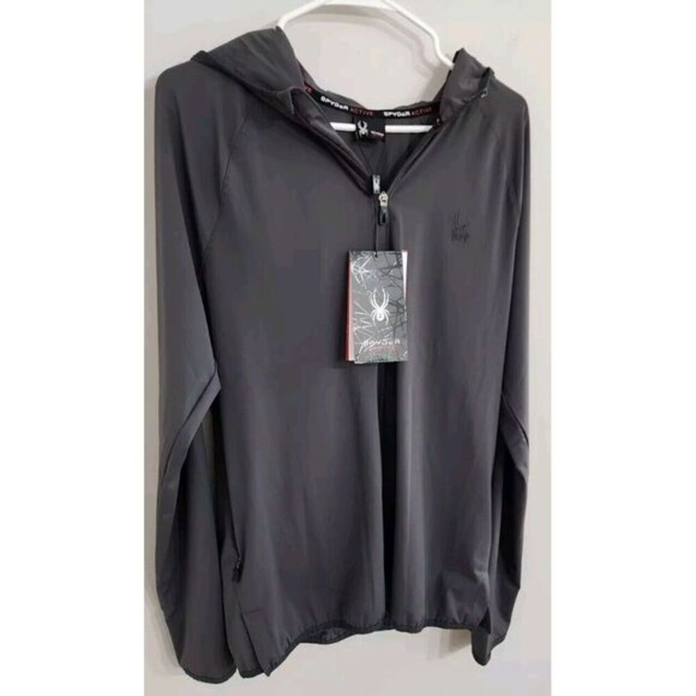 NWT Spyder‎ ProW=B Active Performance Full Zip Long Sleeve Jacket Mens M Gray **